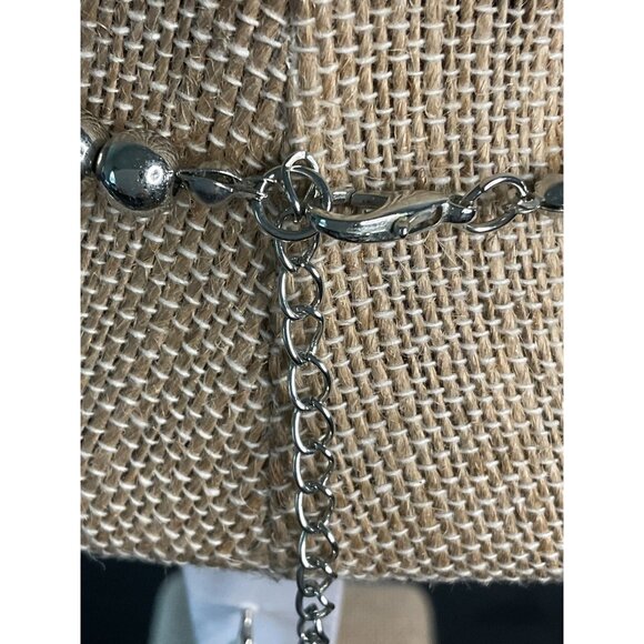 Chucky Graduated with a Black Beaded and Silver Spacer Statement Necklace - Picture 3 of 4